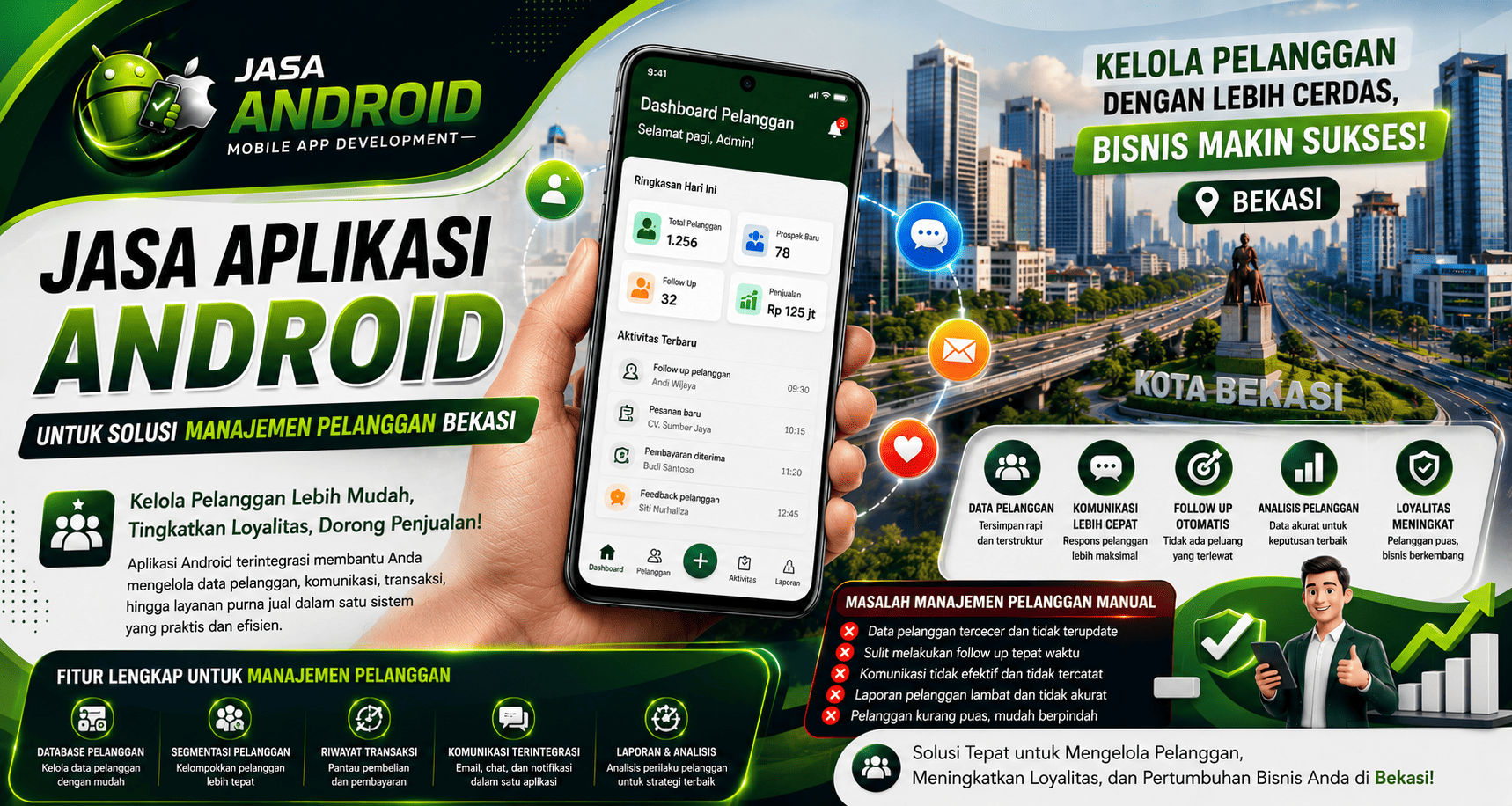 Jasa Aplikasi Android untuk Solusi Manajemen Pelanggan Bekasi | Aplikasi CRM Custom